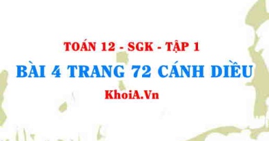 Bài 4 trang 72 Toán 12 tập 1 Cánh Diều